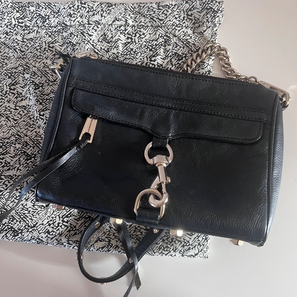 Rebecca Minkoff Mini M.A.C. Leather Crossbody Bag in Black - Picture 2 of 4